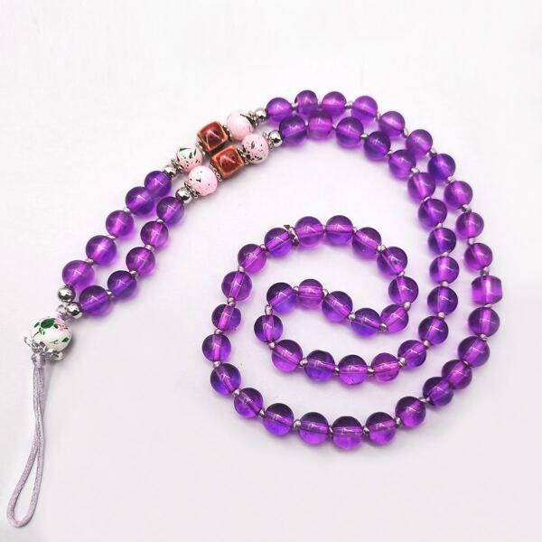 

Beaded Phone Lanyard, Purple