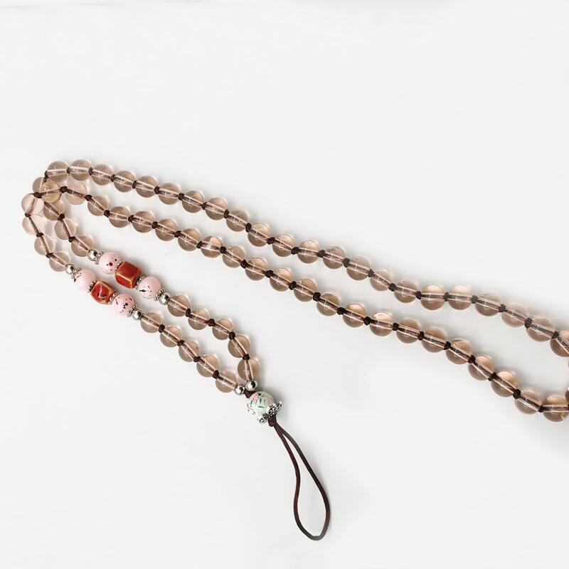

Beaded Phone Lanyard, Champagne