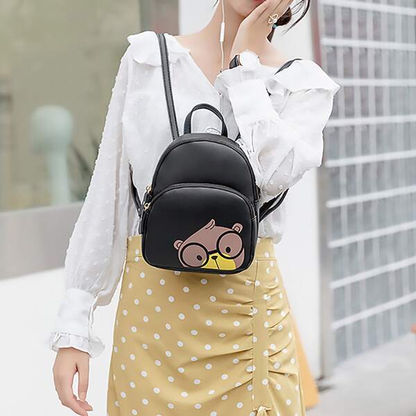 

Cartoon Graphic Classic Backpack, Black