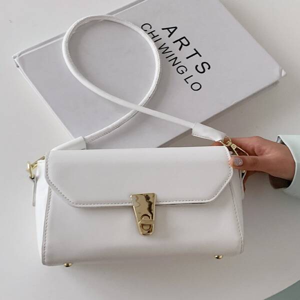 

Twist Lock Shoulder Bag, White