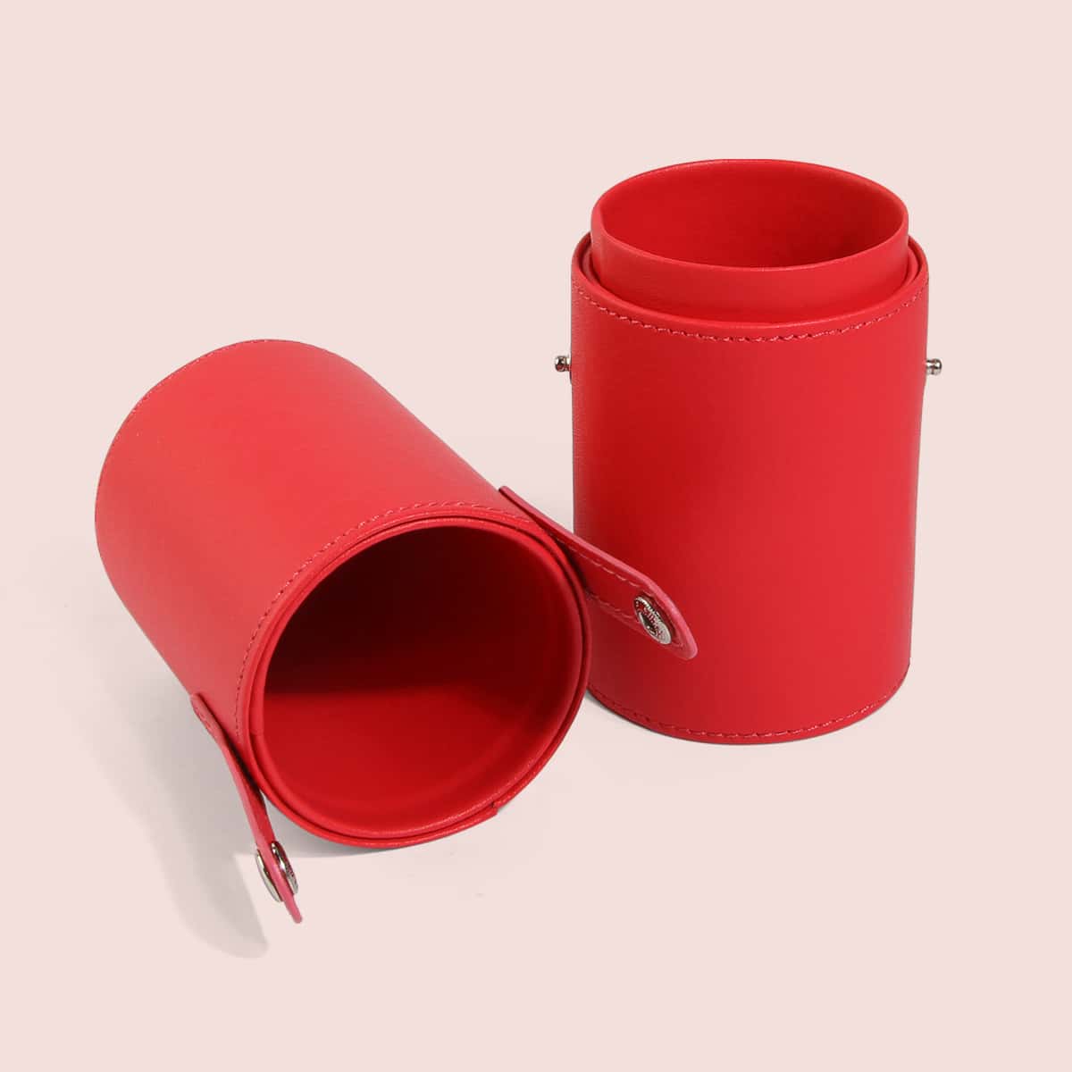 

1pc Makeup Brush Storage Box, Red