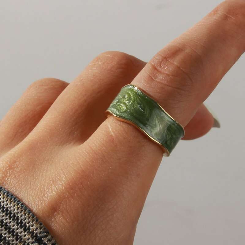 

1pc Minimalist Ring, Green