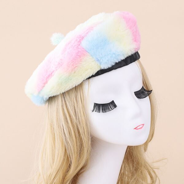 

Fluffy Beret Cap, Multicolor