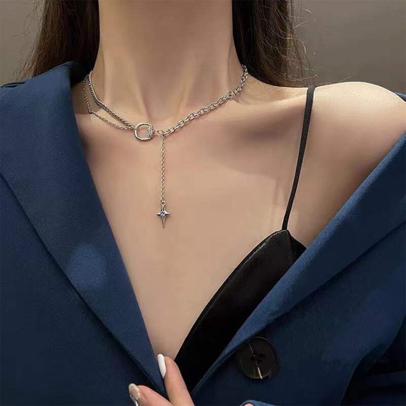 

1pc Minimalist Chain Necklace, Silver