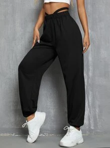 SHEIN Street Sport 腰部鏤空運動褲