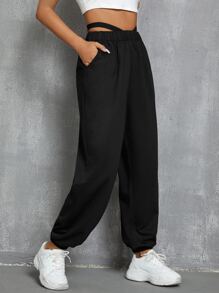 SHEIN Street Sport 腰部鏤空運動褲