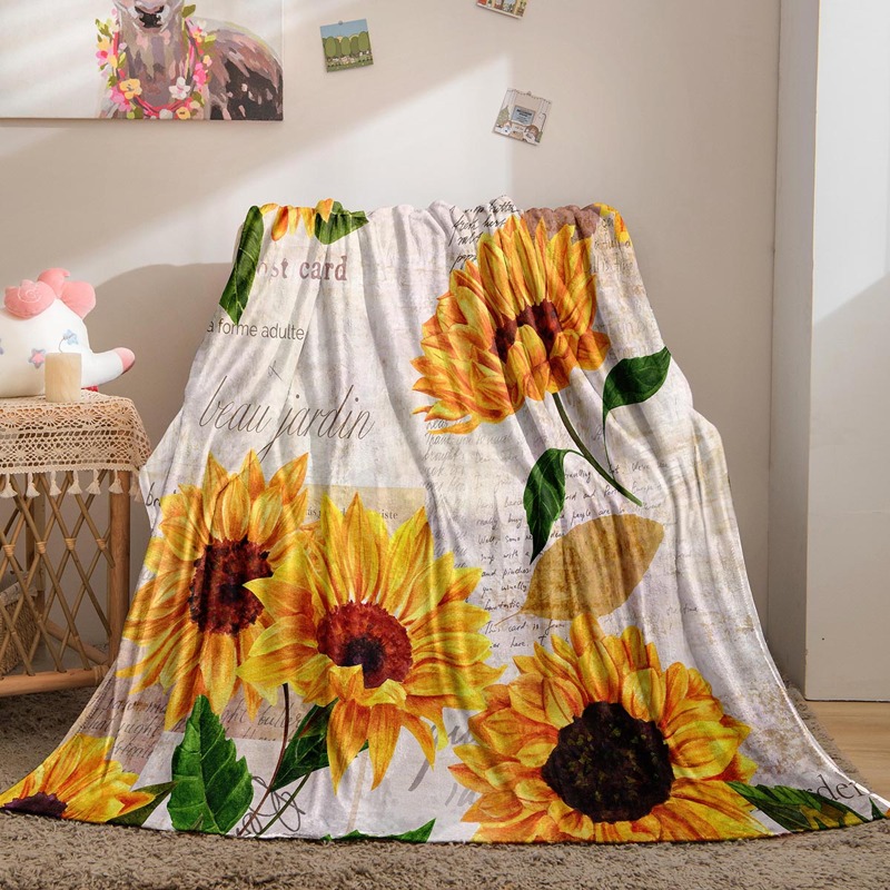 

Sunflower Print Blanket, Multicolor