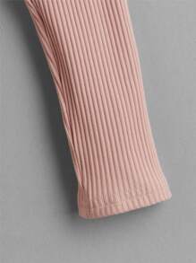 SHEIN Young Girl 3pcs Solid Rib Knit Leggings - Multicolor - View 6