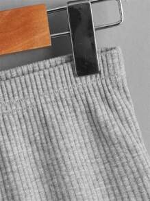 SHEIN Young Girl 3pcs Solid Rib Knit Leggings - Multicolor - View 11