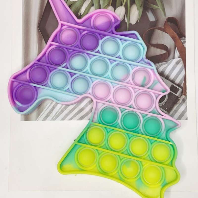 

Unicorn Shaped Push Pop Bubble, Multicolor