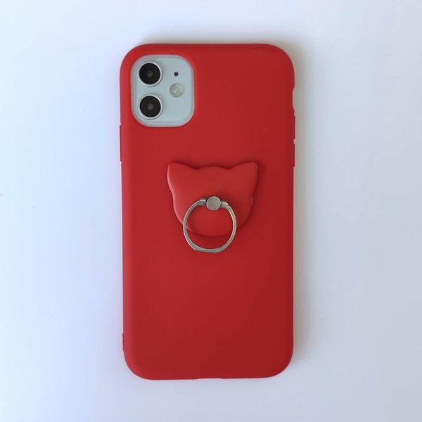

Plain Phone Case With Ring Holder, Red