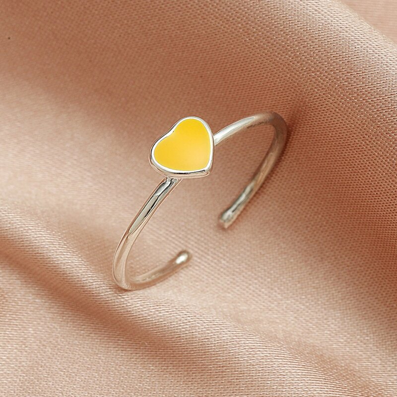 

1pc Heart Cuff Ring, Yellow