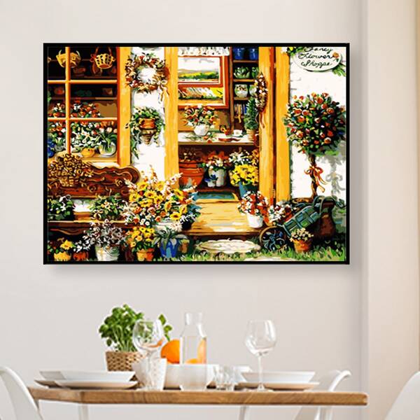 

Flower Pattern DIY Diamond Unframed Painting, Multicolor