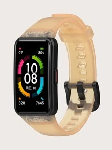 Clear Strap Watchband Compatible With Huawei Honor Band - Orange - View 1