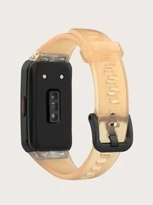 Clear Strap Watchband Compatible With Huawei Honor Band - Orange - View 2