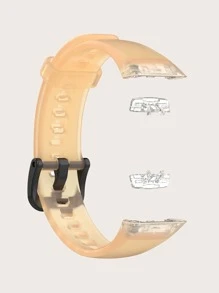 Clear Strap Watchband Compatible With Huawei Honor Band - Orange - View 3