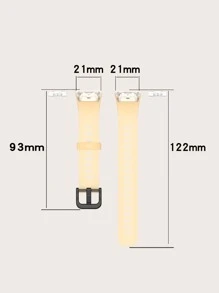 Clear Strap Watchband Compatible With Huawei Honor Band - Orange - View 5