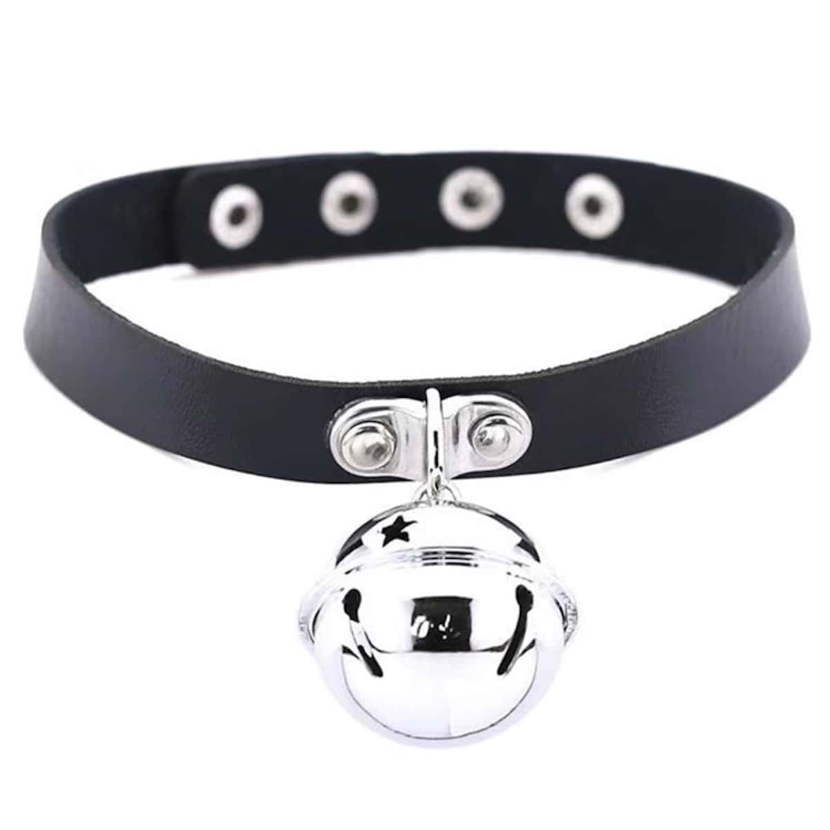 

Bell Charm PU Necklace, Black