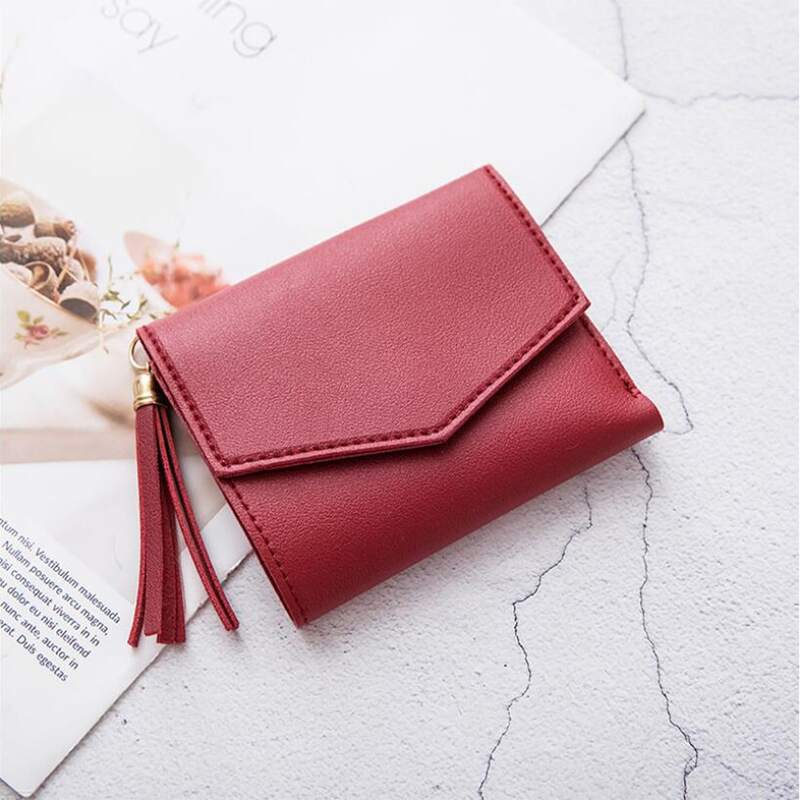 

Tassel Decor Flap Purse, Red