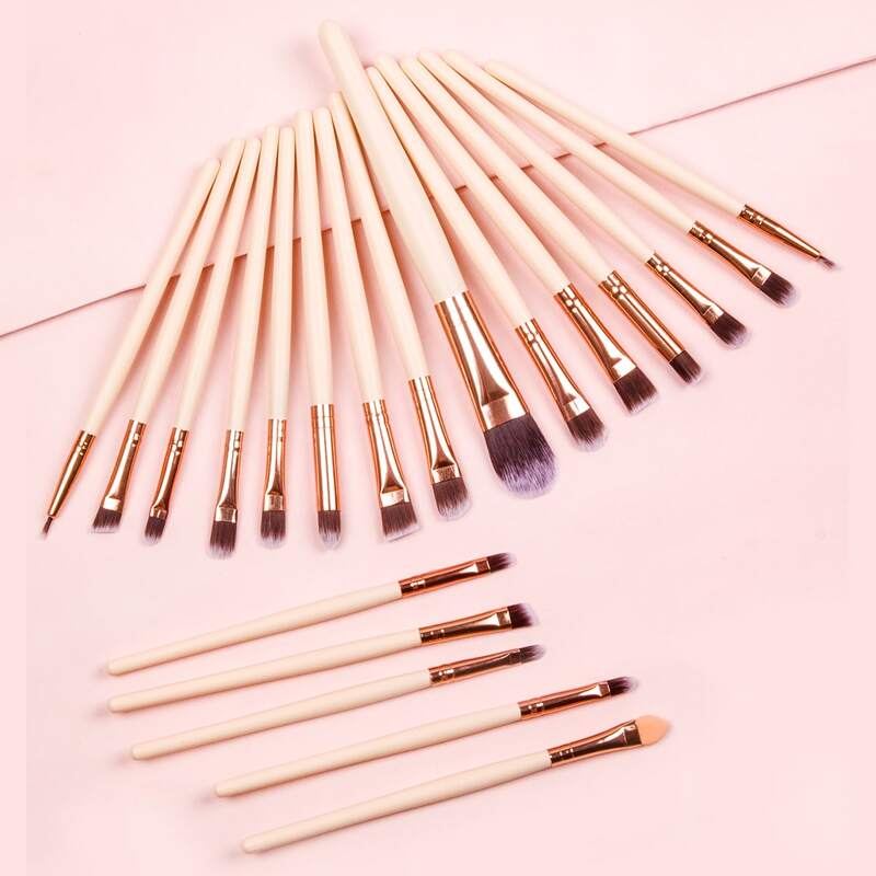 

20pcs Makeup Brush Set, Apricot