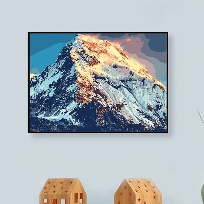 

Mountain Print DIY Diamond Unframed Painting, Multicolor