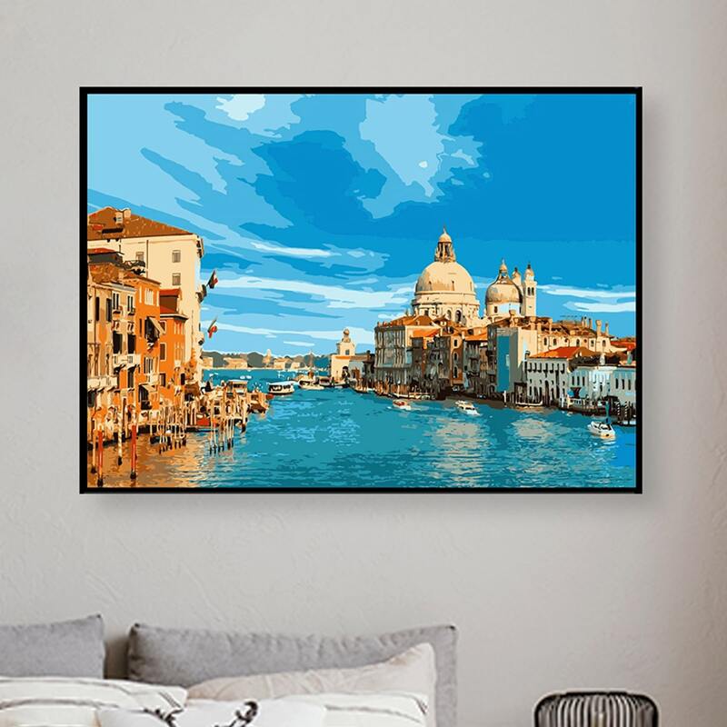 

Landscape Print DIY Diamond Unframed Painting, Multicolor