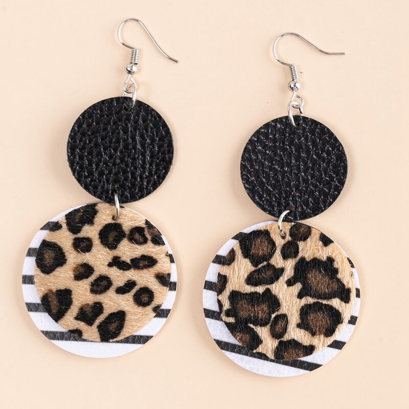

Leopard Graphic Drop Earrings, Multicolor