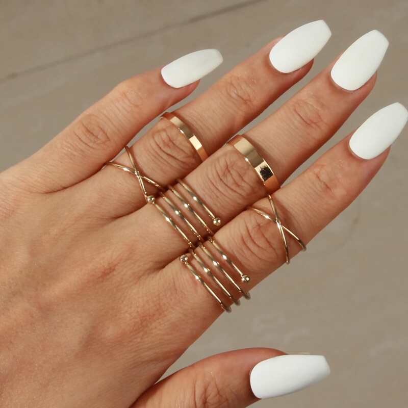 

6pcs Minimalist Ring, Gold