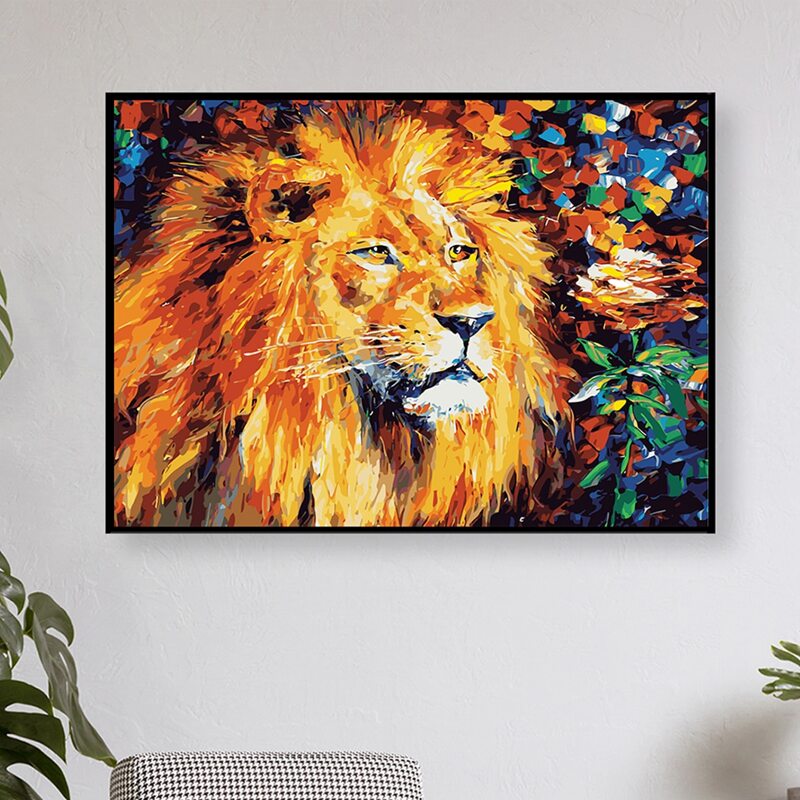 

Lion Pattern Diamond Painting Without Frame, Multicolor