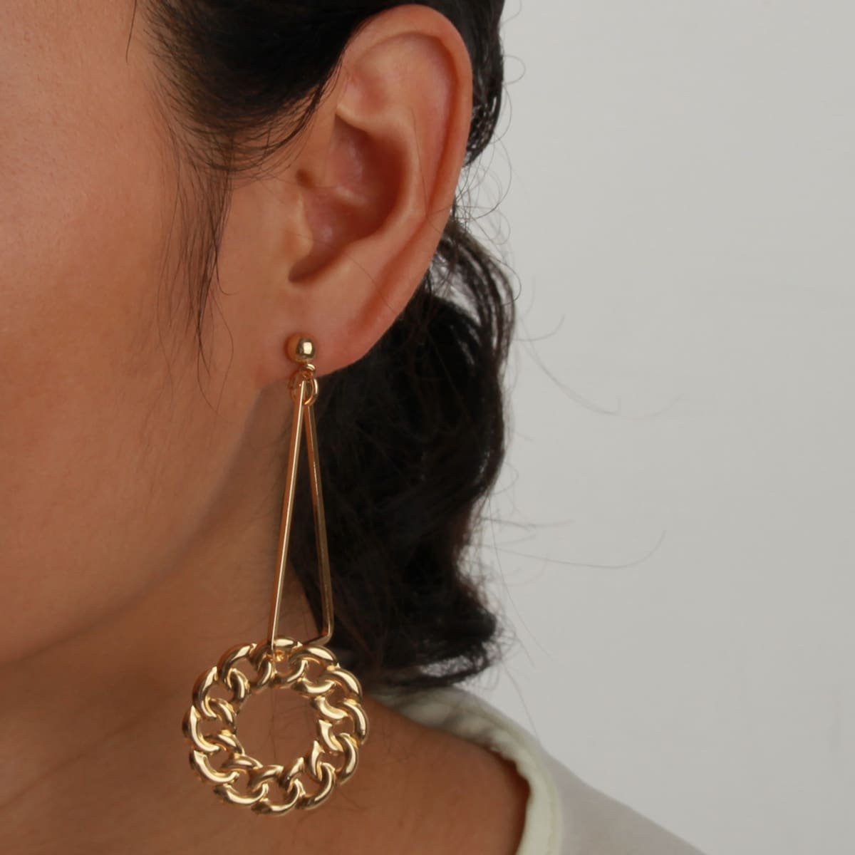 

Geo Drop Earrings, Gold