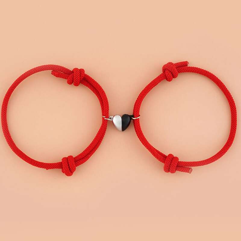 

2pcs Magnetic Rope Bracelet, Red