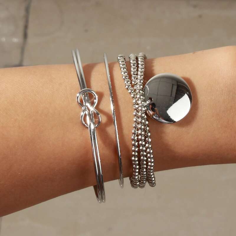 

3pcs Minimalist Bracelet, Silver
