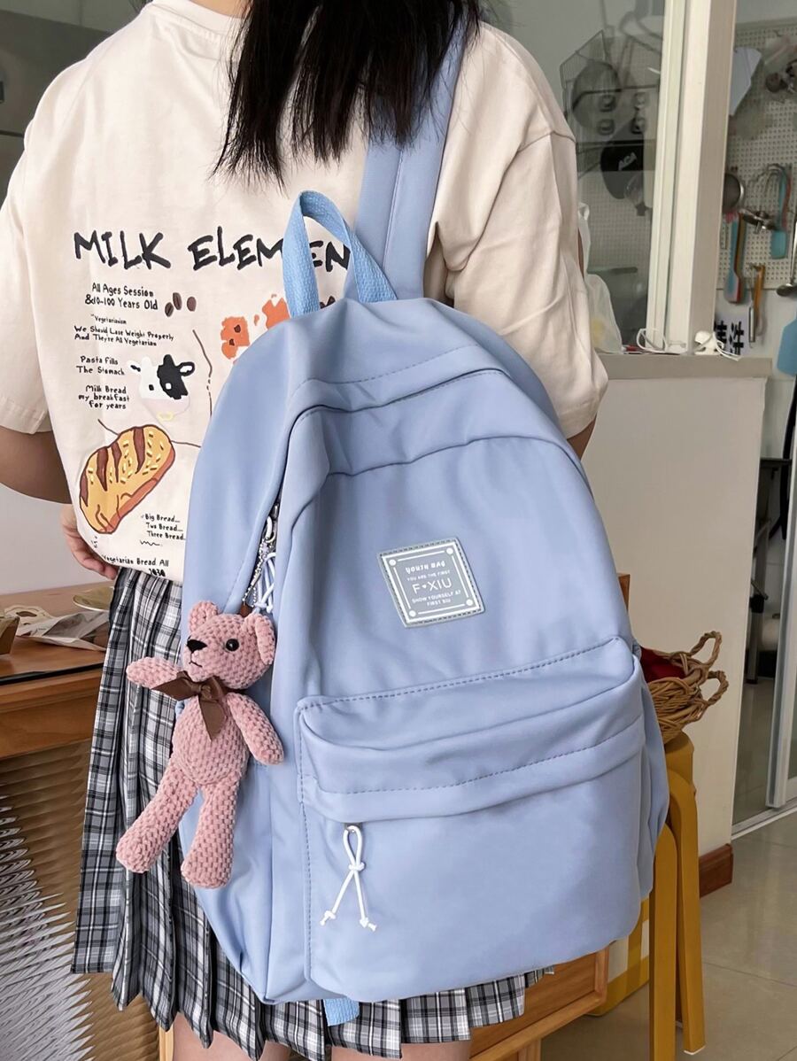 Mochila de capacidad grande con accesorio de bolso - Azul - Ver 1