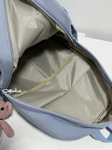 Mochila de capacidad grande con accesorio de bolso - Azul - Ver 4