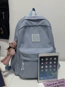 Mochila de capacidad grande con accesorio de bolso - Azul - Ver 5