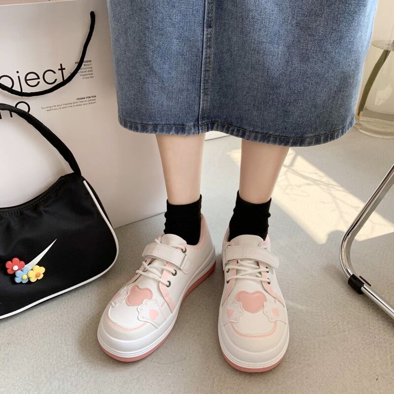 

Two Tone Cartoon Graphic Skate Shoes, Pink