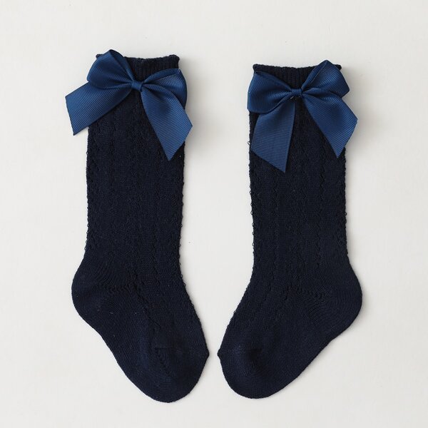 

Baby Bow Decor Socks, Navy blue
