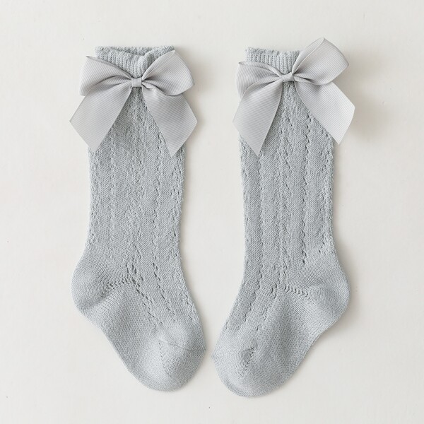 

Baby Bow Decor Socks, Light grey