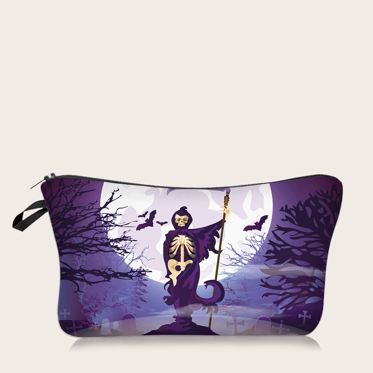 

Cartoon Skeleton Zipper Makeup Bag, Purple