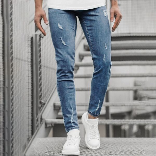 

Men Ripped Skinny Jeans, Medium wash