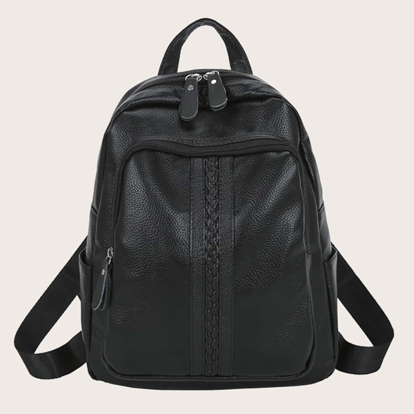 

Solid Embossed Backpack, Black