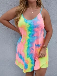 SHEIN LUNE Đầm Plus Size Hội Chữ thập Cà vạt nhuộm Giải trí - Nhiều màu - Xem 5