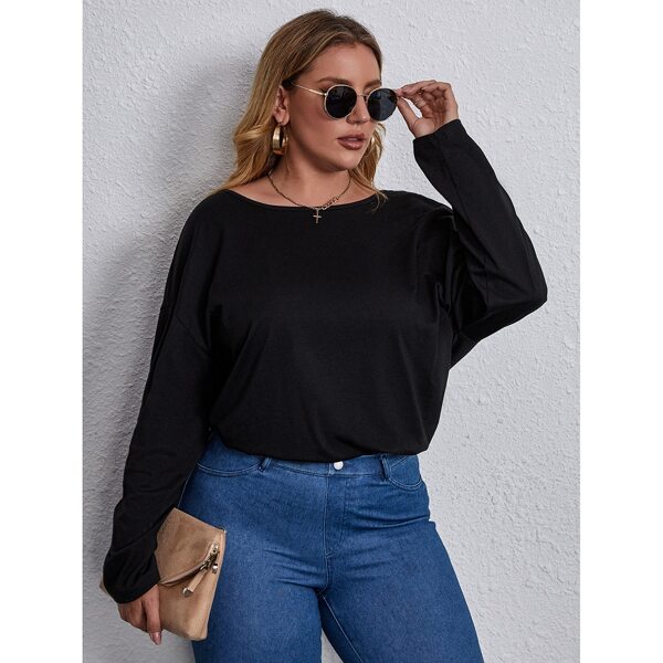 

Plus Scoop Neck V Back Tee, Black