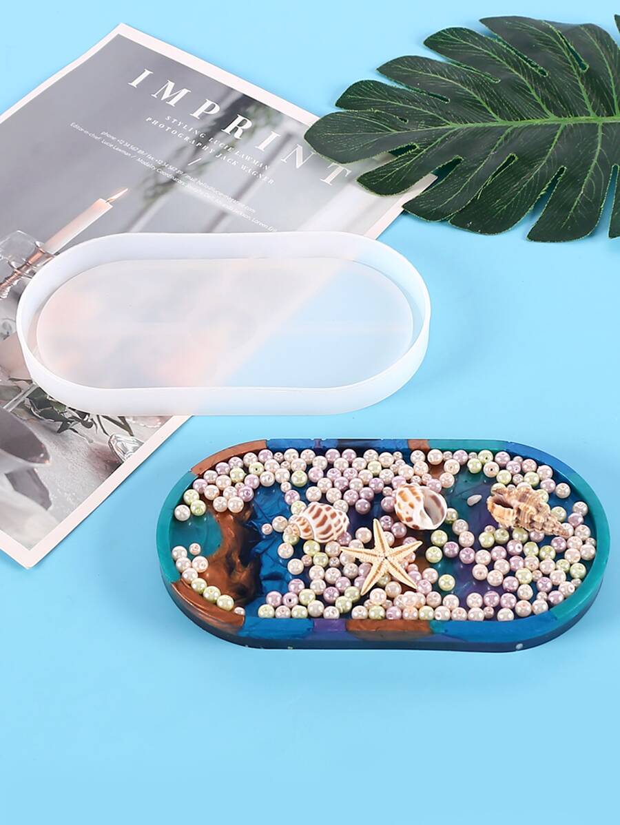 1 pieza Molde de resina epoxi para hacer posavasos DIY - Blanco - Ver 1