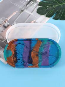 1 pieza Molde de resina epoxi para hacer posavasos DIY - Blanco - Ver 3