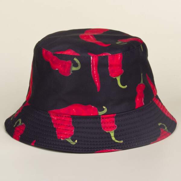 

Red Chili Print Bucket Hat, Multicolor