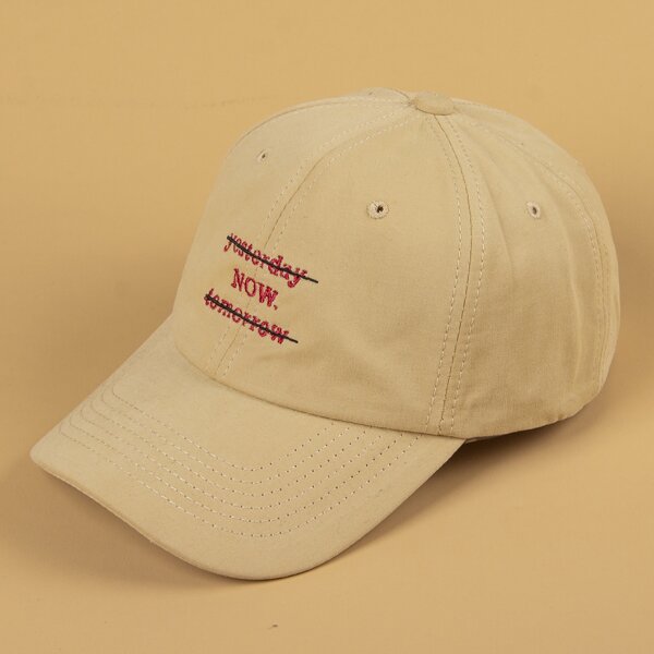 

Letter Embroidery Baseball Cap, Khaki