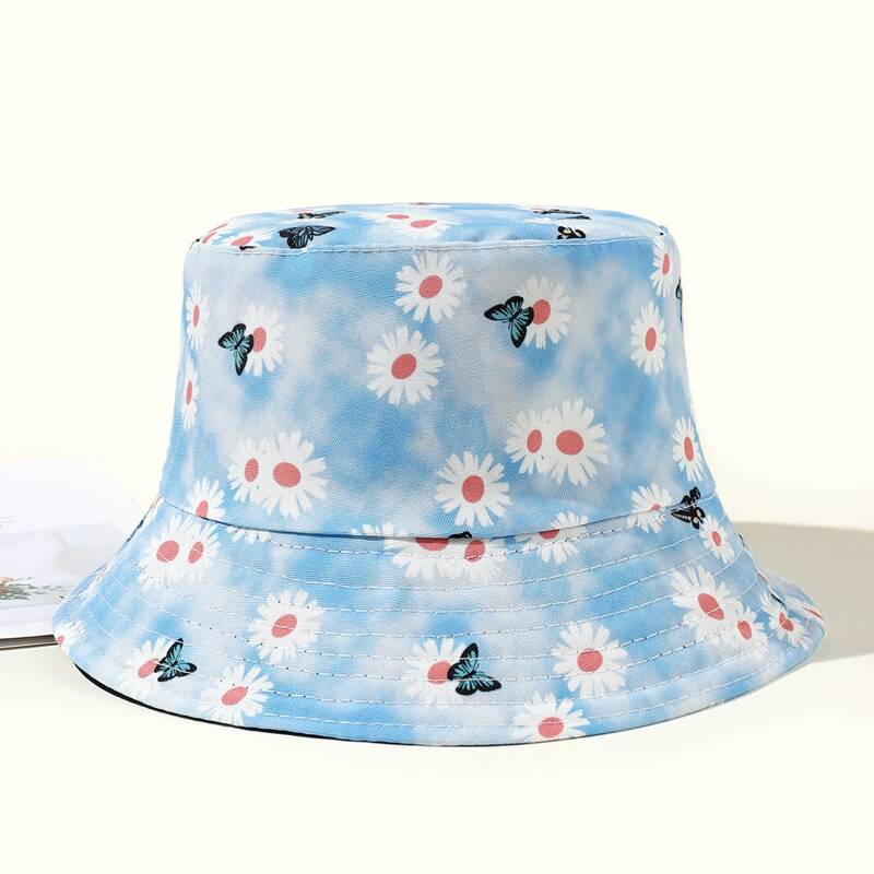 

Flower Graphic Bucket Hat, Multicolor