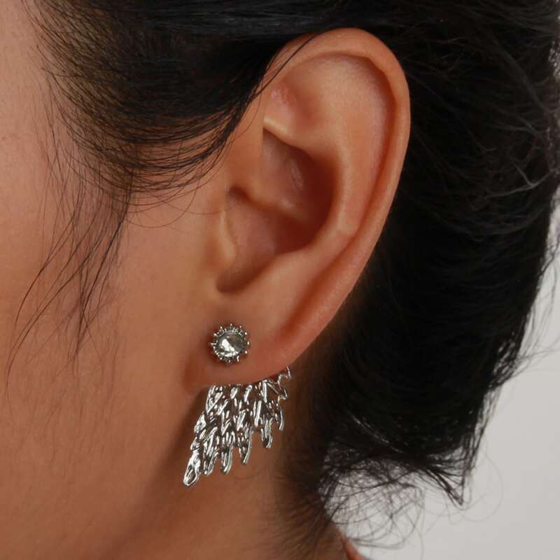 

2pcs Rhinestone Earring Jacket, Silver