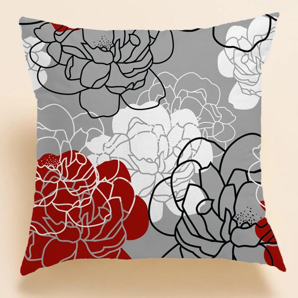 

Flower Print Cushion Cover Without Filler, Multicolor
